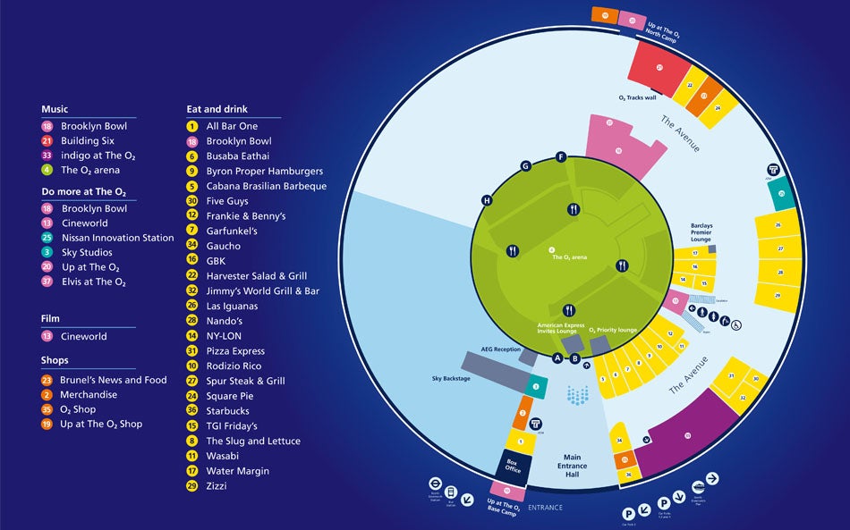 Maps Getting to The O2 The O2
