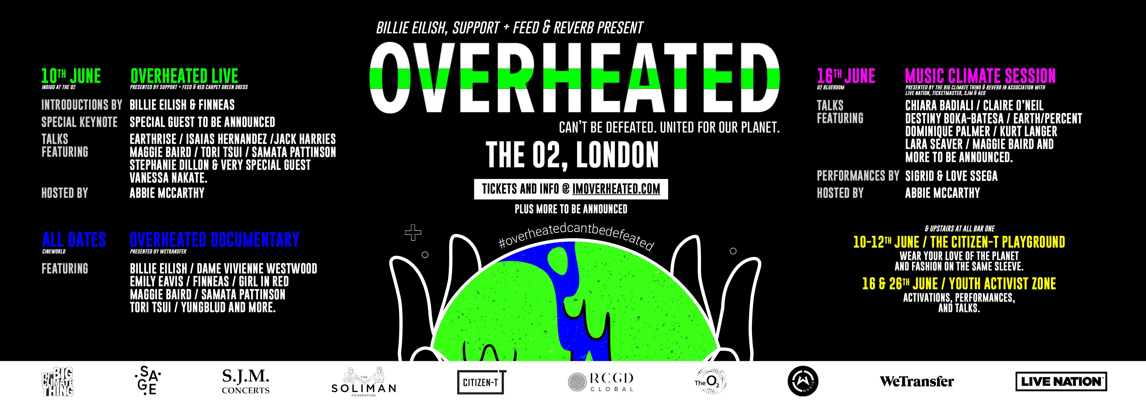 Overheated: Billie Eilish, Support + Feed & REVERB host first climate event takeover at The O2