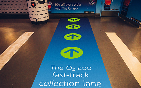 The O2 app fast-track collection lane